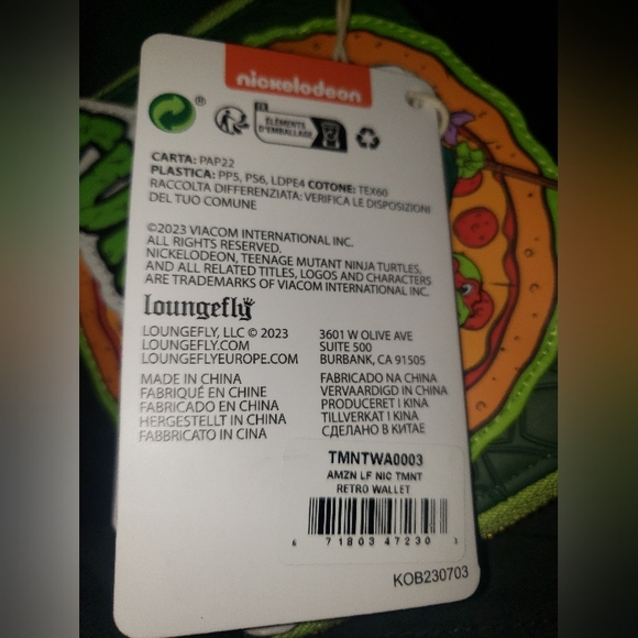 LOUNGEFLY X NICKELODEON TEENAGE MUTANT NINJA TURTLES ZIP AROUND WALLET NWT - Picture 9 of 9